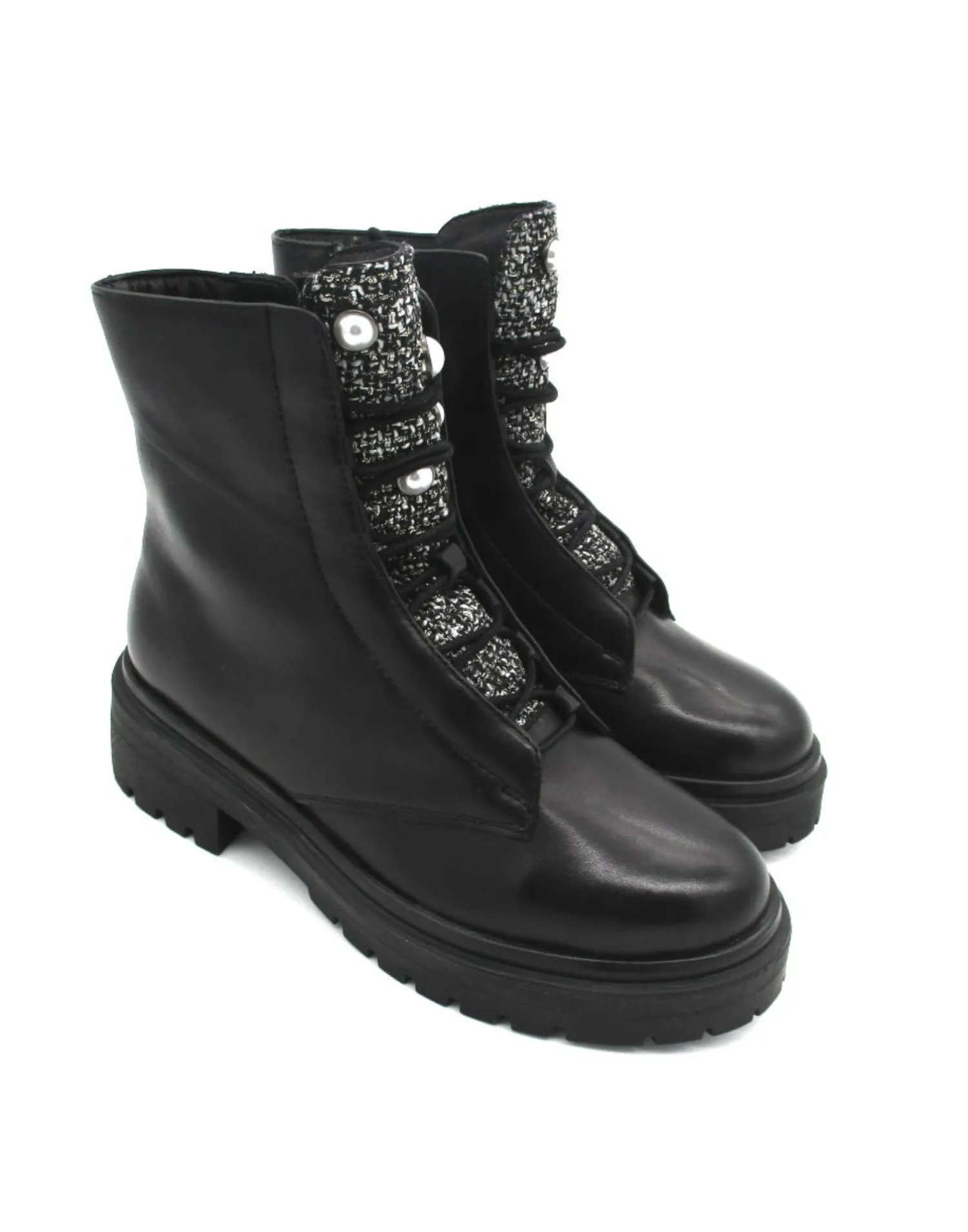 Anfibio pelle donna Camelia F2 COMBAT31 Black<Apepazza Hot
