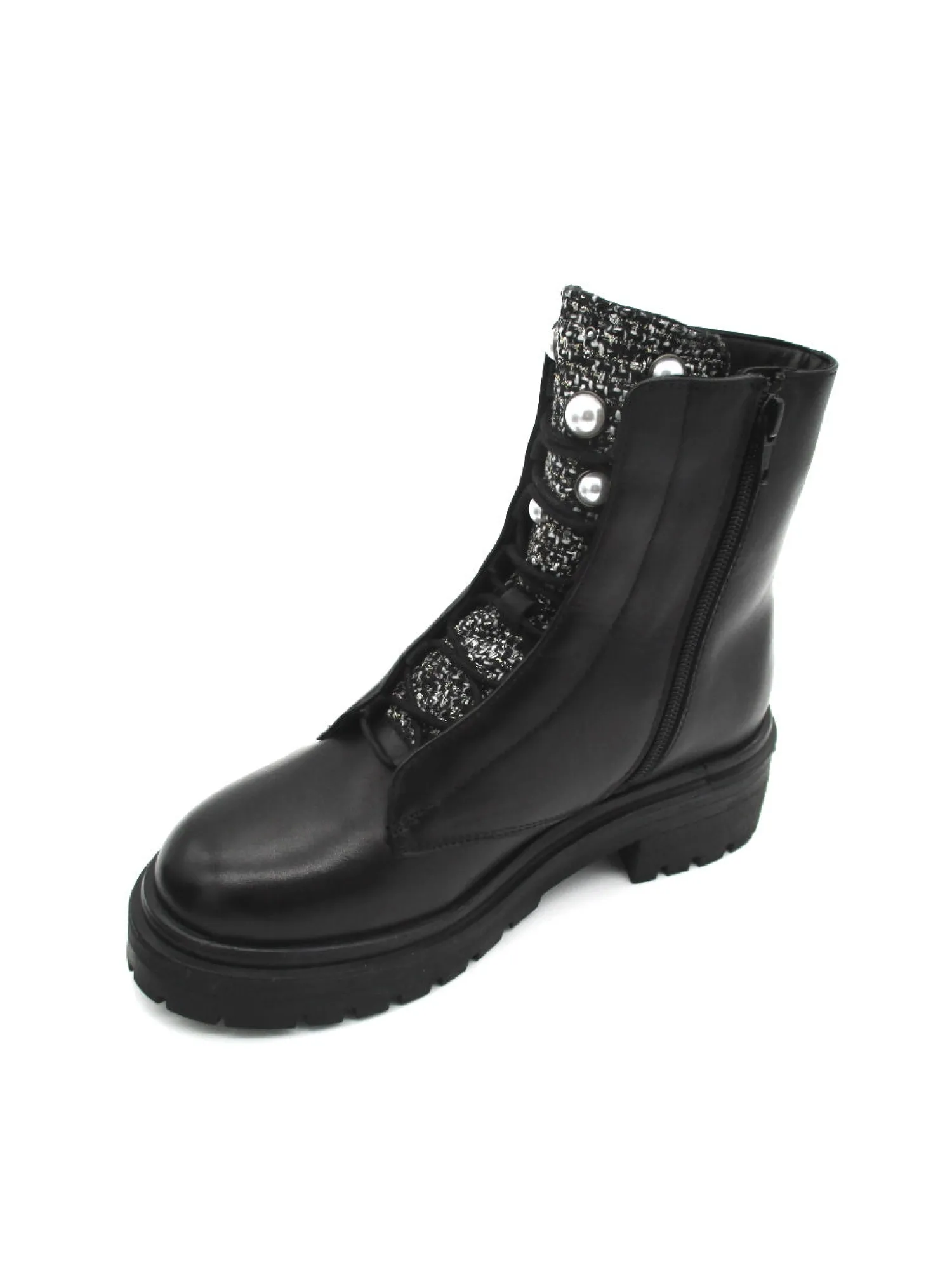 Anfibio pelle donna Camelia F2 COMBAT31 Black<Apepazza Hot
