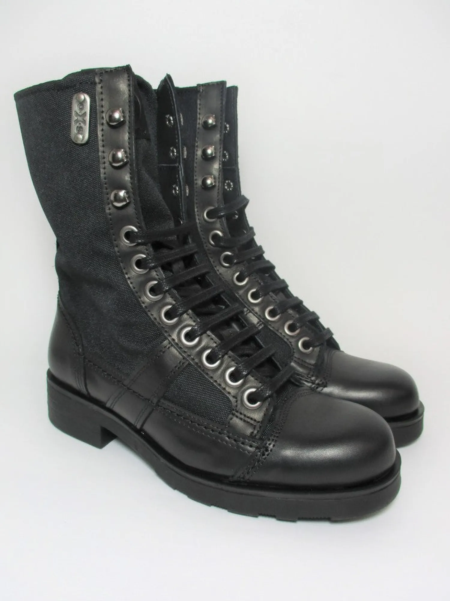Anfibio pelle e tessuto donna 101164 nero<Oxs New