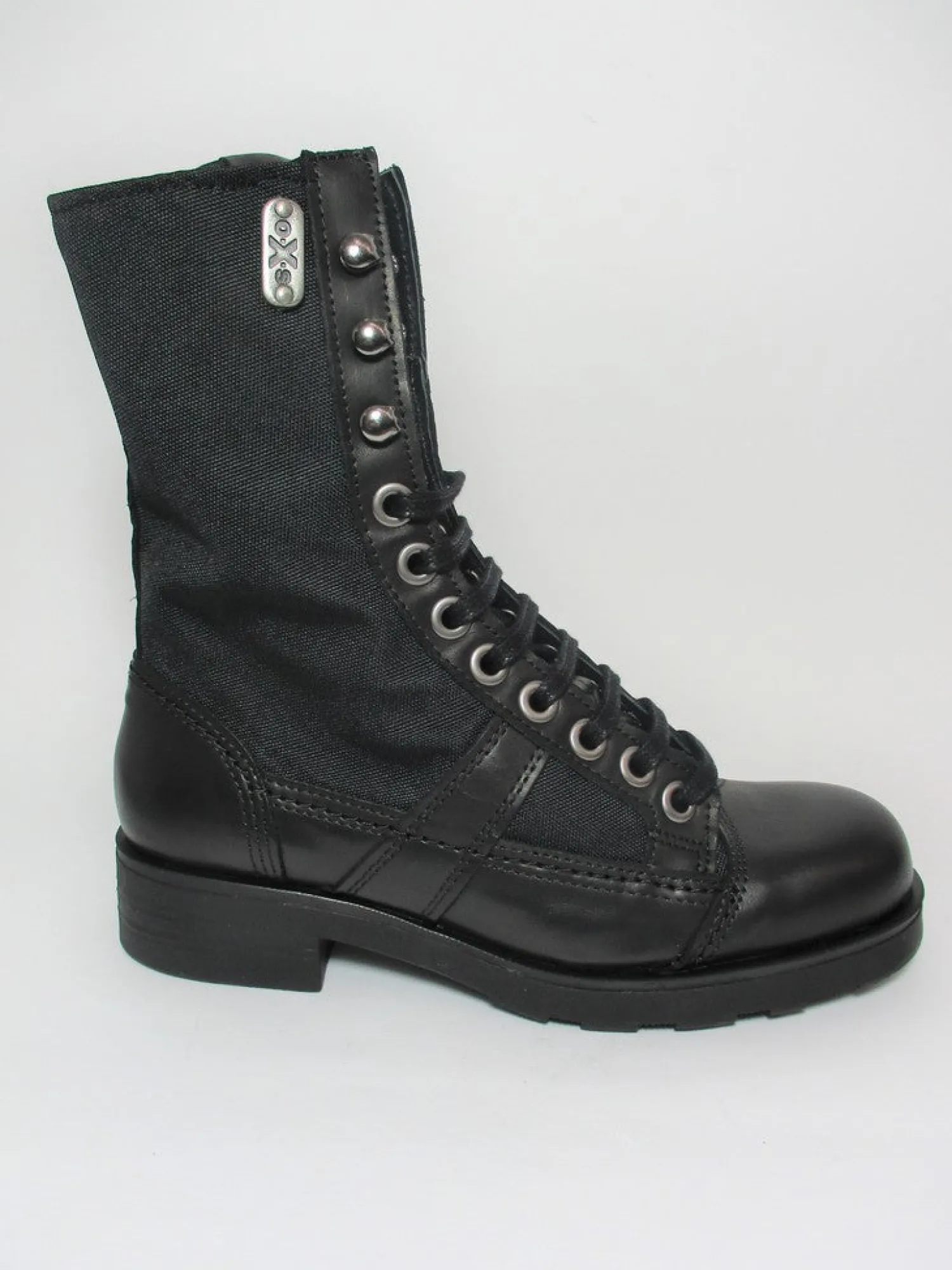 Anfibio pelle e tessuto donna 101164 nero<Oxs New