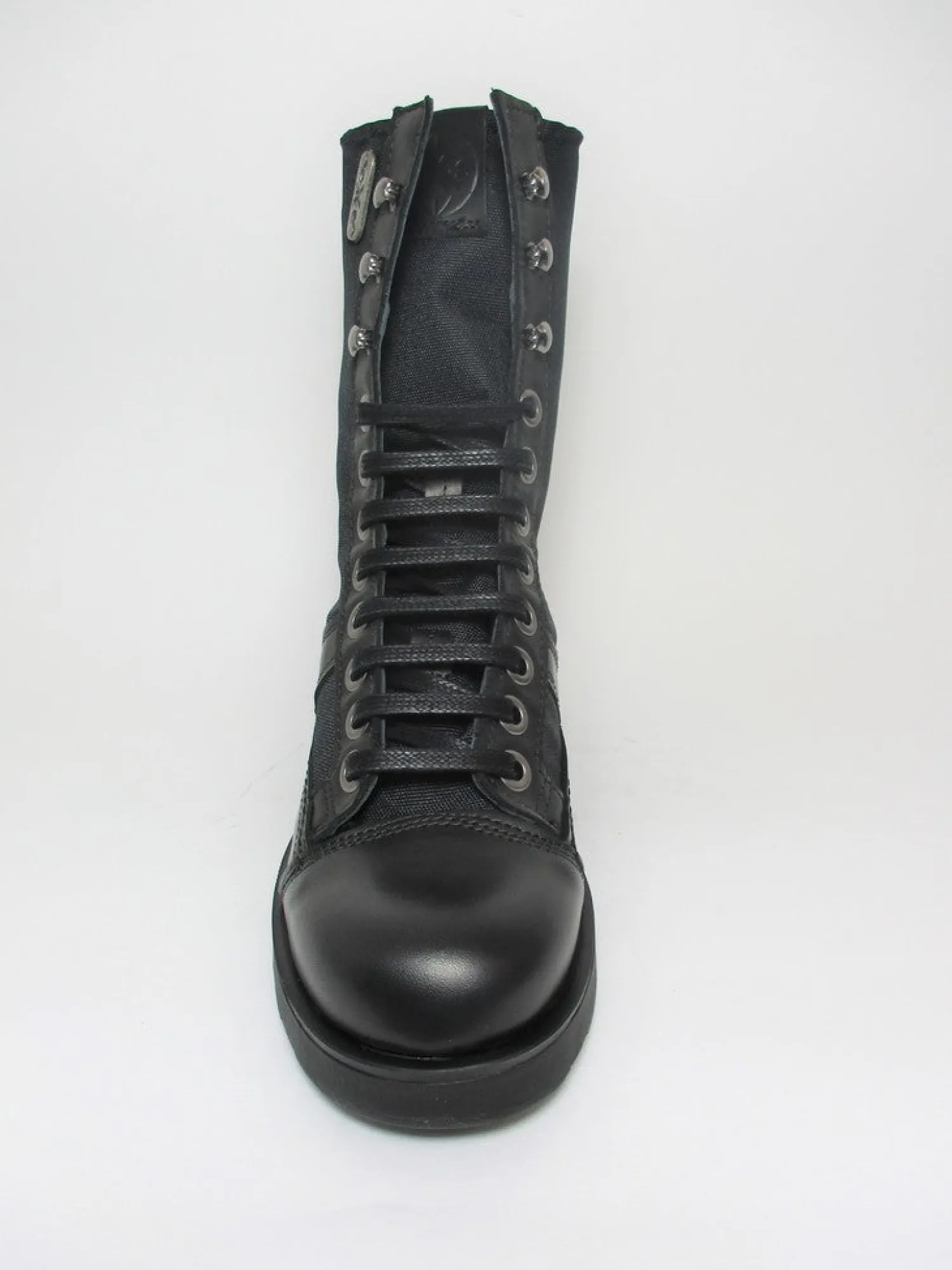 Anfibio pelle e tessuto donna 101164 nero<Oxs New