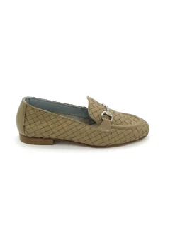 Mocassino pelle donna JJA40 intrecciato Sabbia<Poesie Veneziane Discount