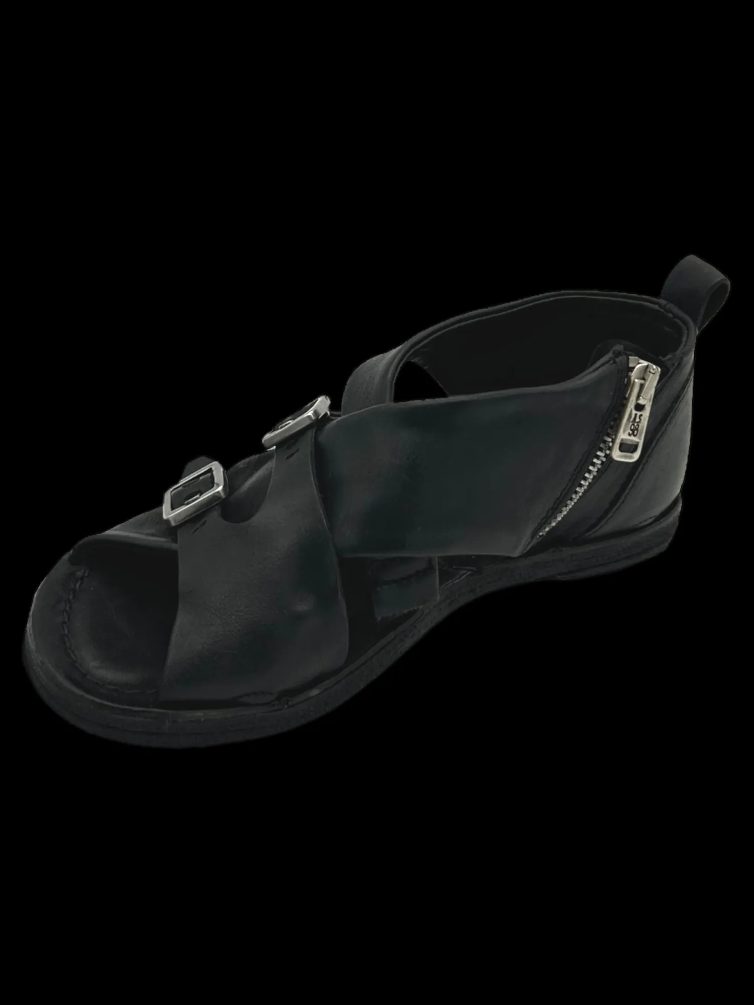 Sandali bassi pelle donna Black - A16048 -<As98 Fashion