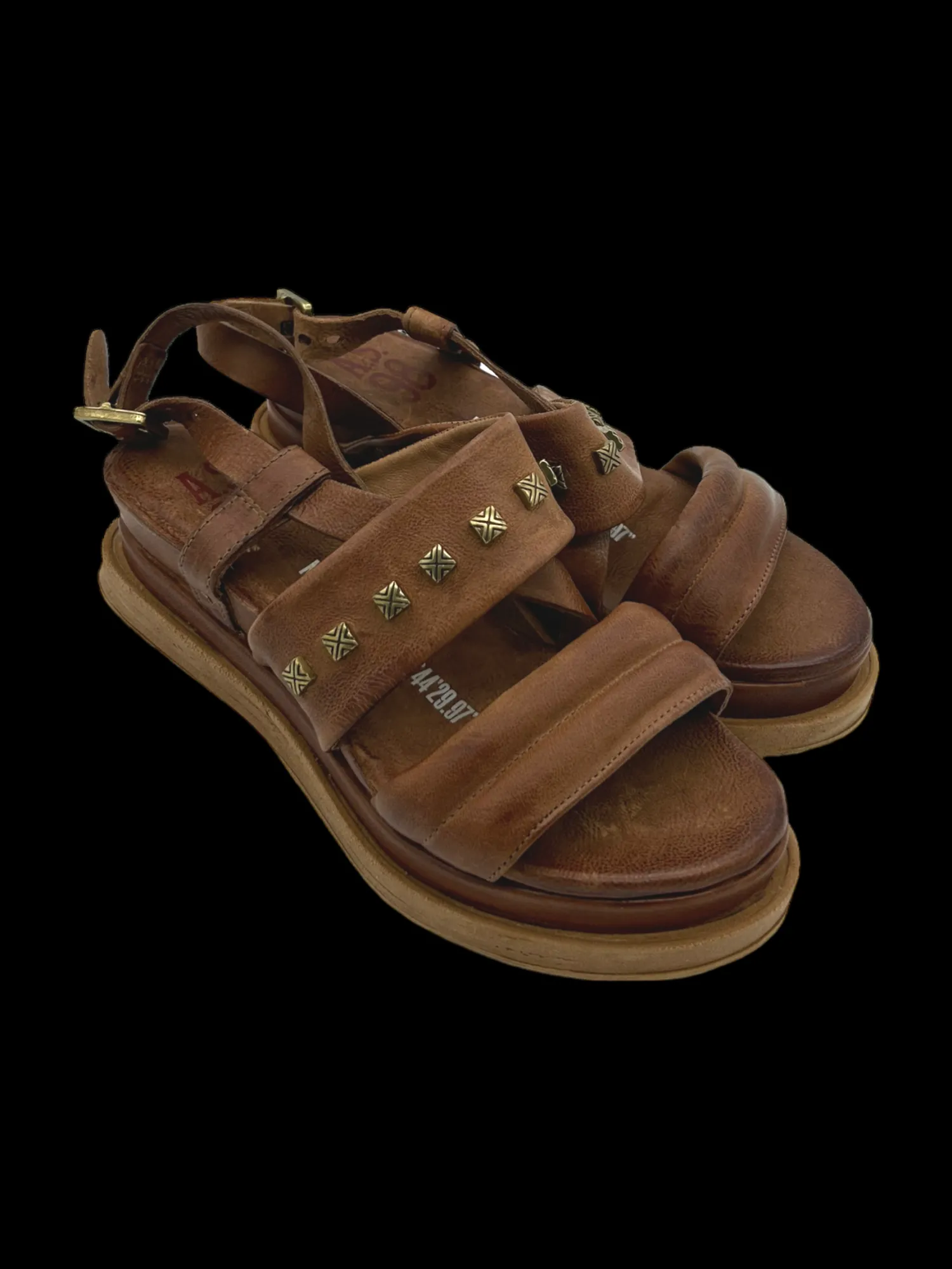 Sandali zeppa pelle donna - A15035 -<As98 Outlet