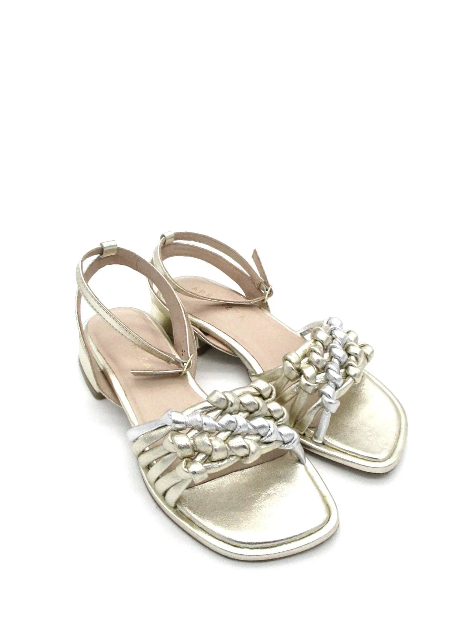 Sandalo basso pelle donna Fioralba Platinum intreccio<Apepazza Best