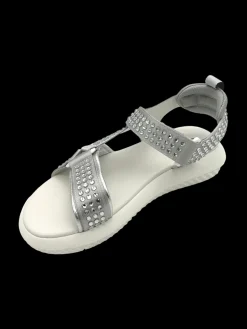 Sandalo basso pelle donna Silver - E3227 -<Elena Iachi Sale