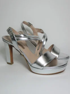 Sandalo pelle donna 4256 argento<Albano Online
