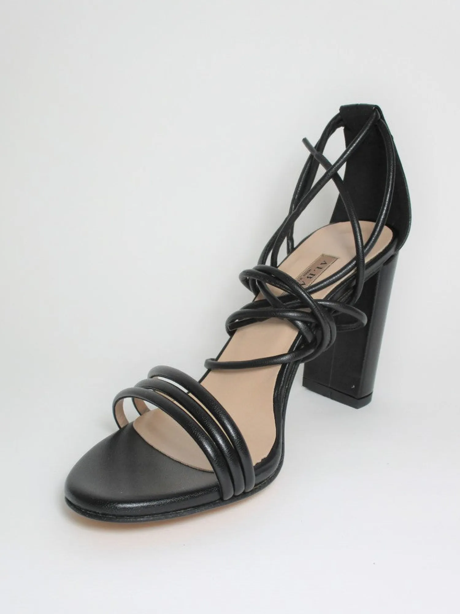 Sandalo pelle donna 8078 nero<Albano Best