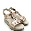 Sandalo pelle donna Helga Nude<Apepazza Discount