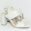 Sandalo pelle donna Vera Bianco<Apepazza Discount