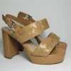 Sandalo pelle donna Agnes cuoio<Apepazza Fashion