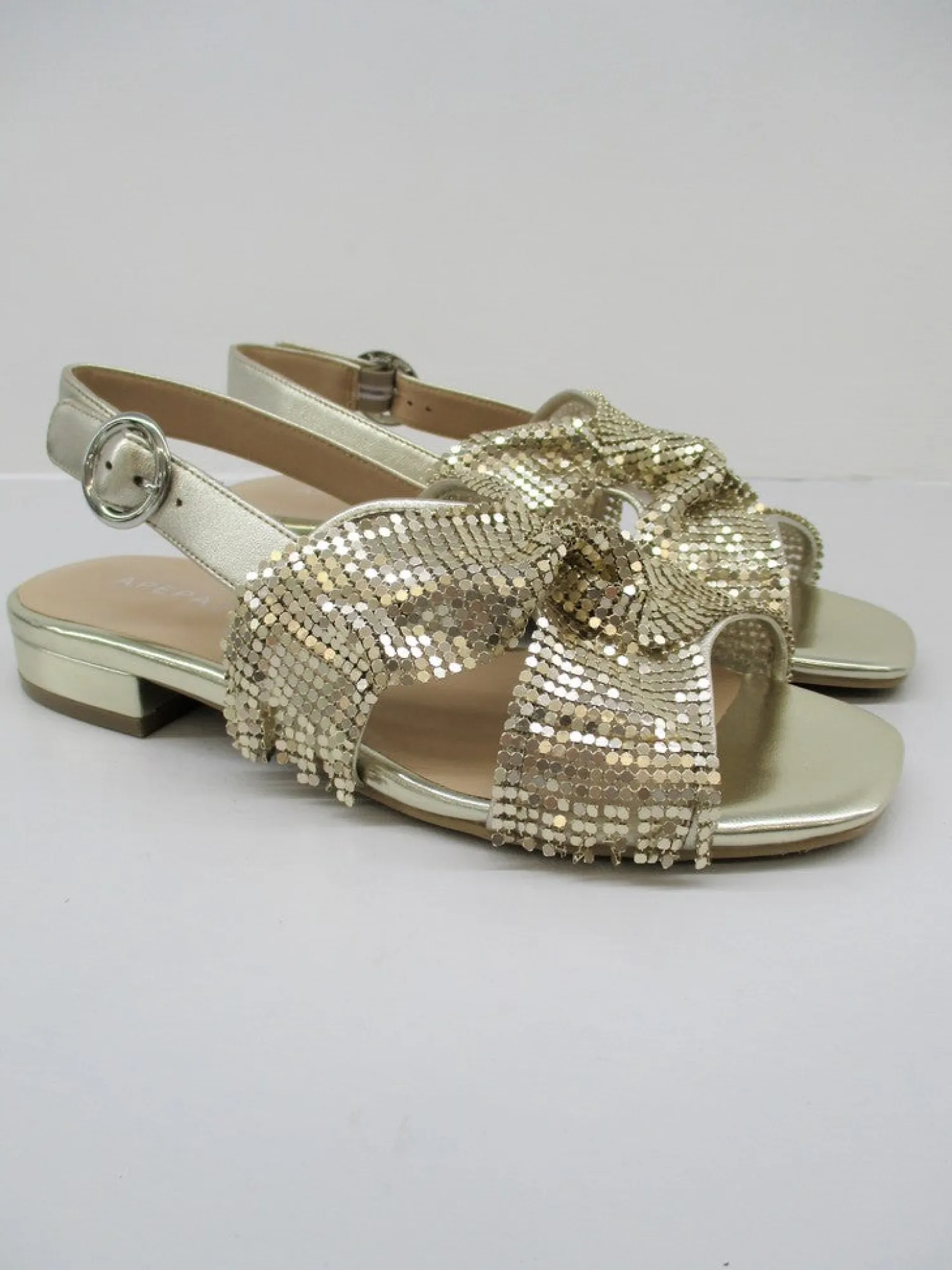 Sandalo pelle donna Polina platino<Apepazza Discount