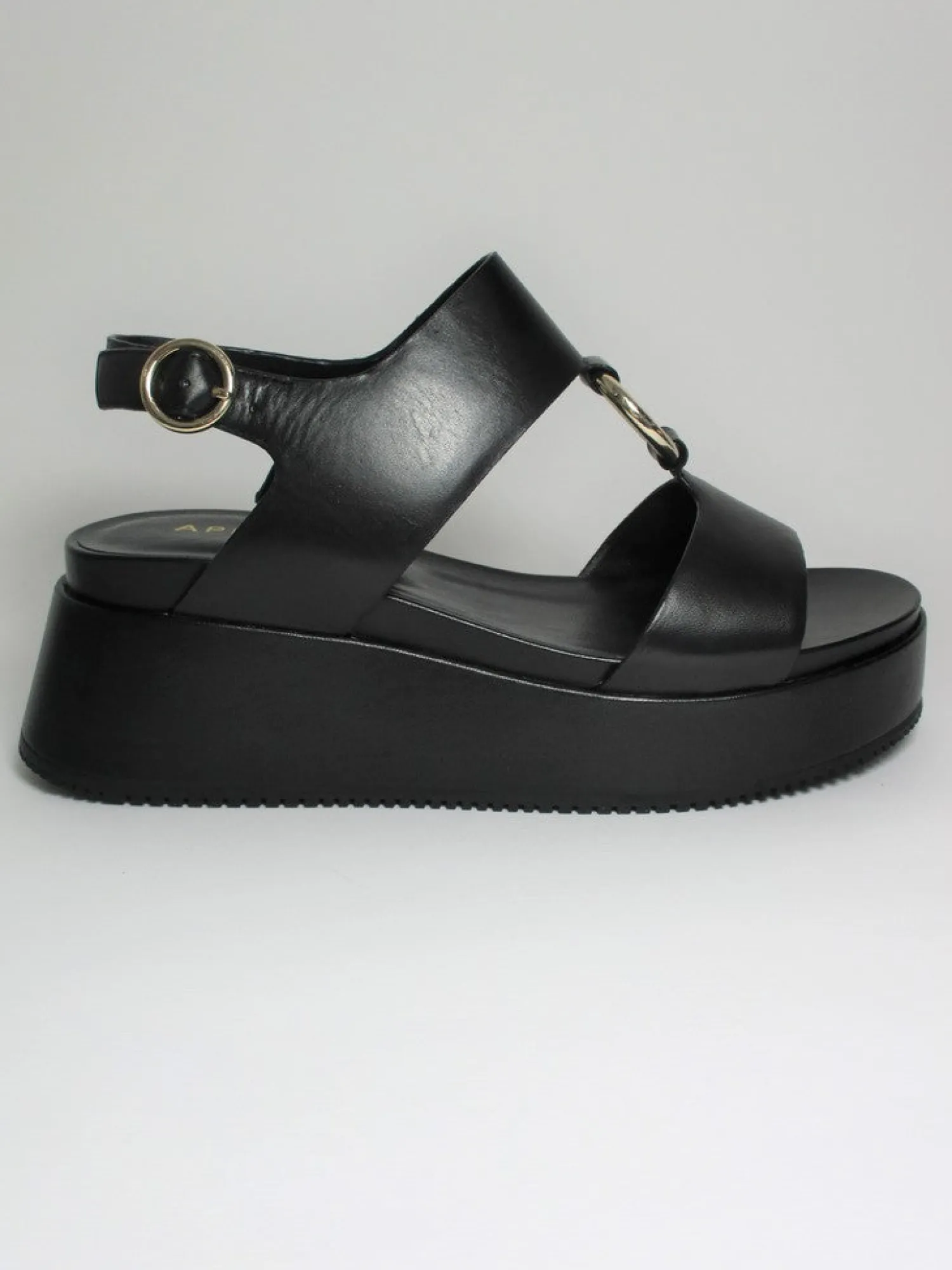 Sandalo pelle donna Zelda Nero<Apepazza New