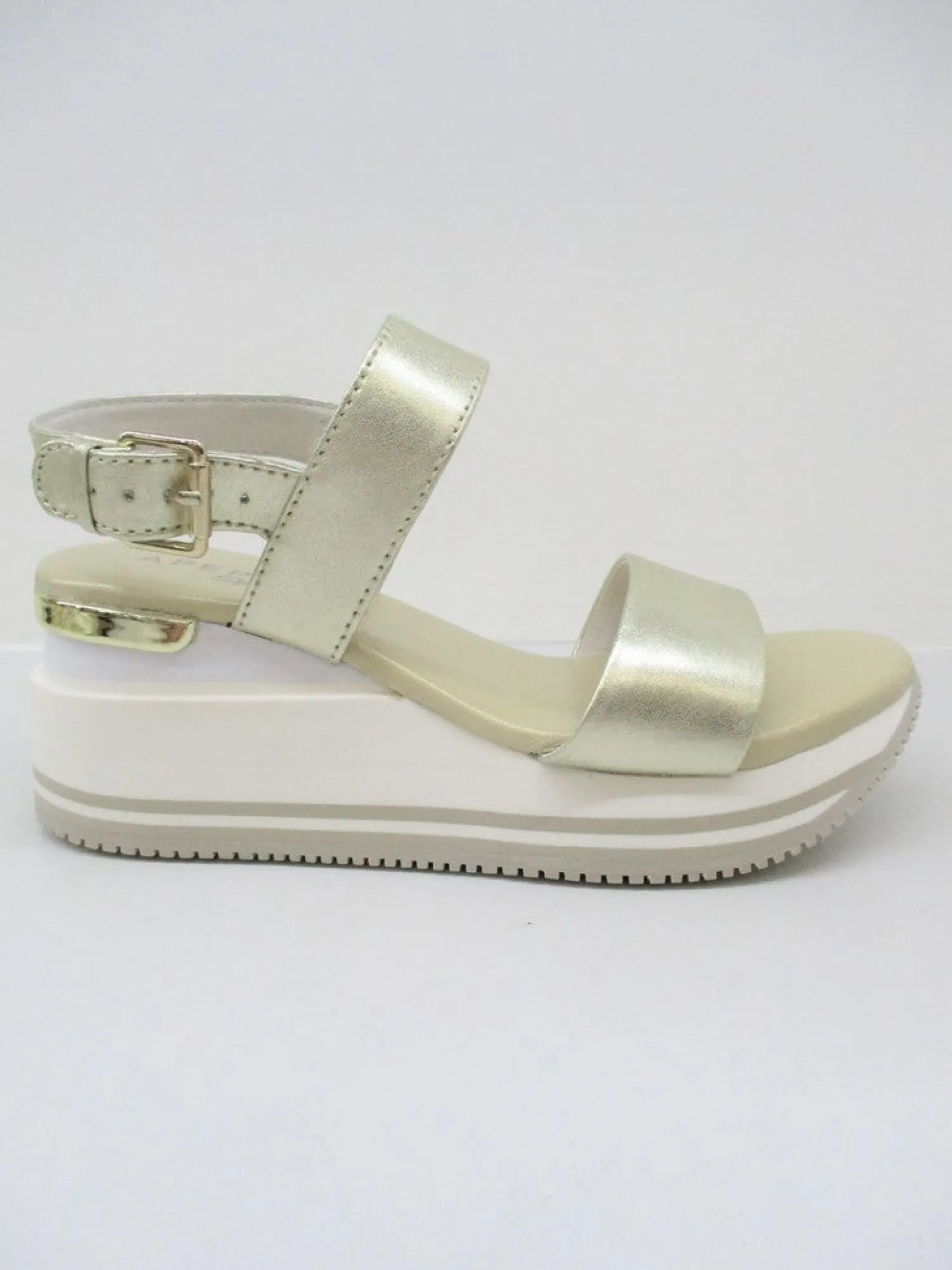 Sandalo pelle donna Helyette platino<Apepazza Online