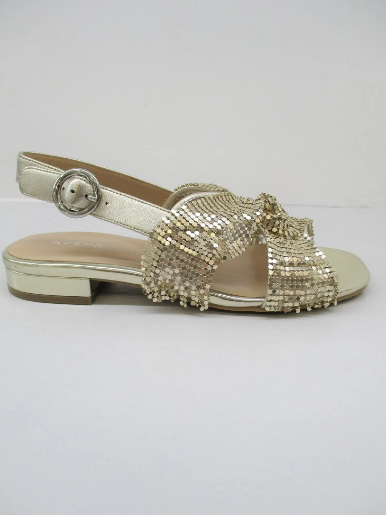Sandalo pelle donna Polina platino<Apepazza Discount