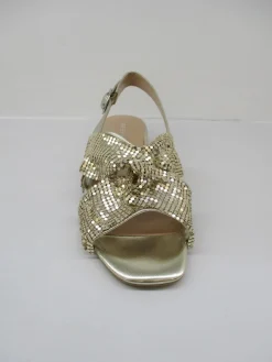 Sandalo pelle donna Polina platino<Apepazza Discount