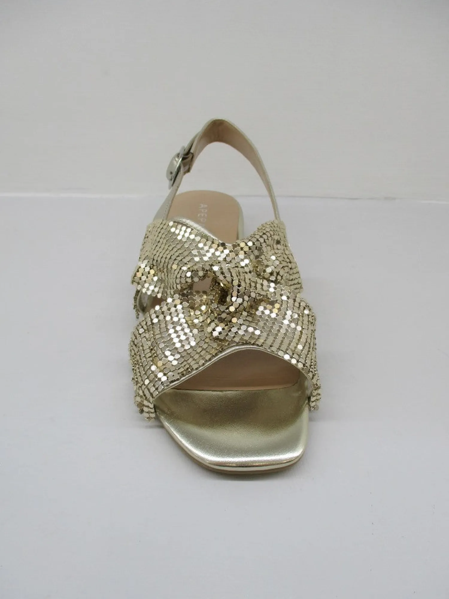 Sandalo pelle donna Polina platino<Apepazza Discount