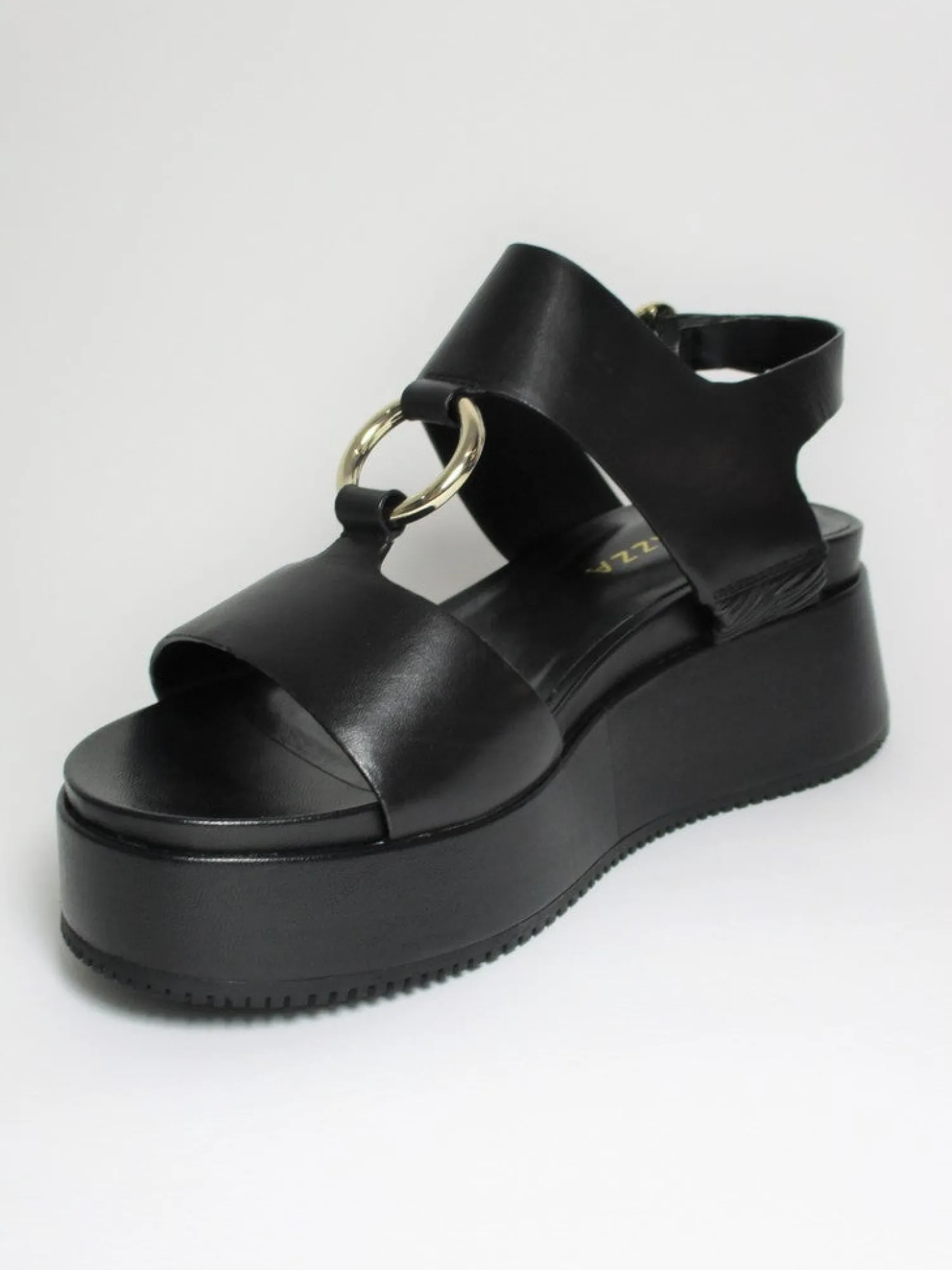 Sandalo pelle donna Zelda Nero<Apepazza New