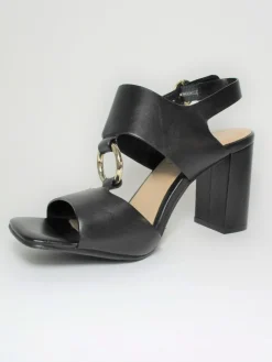 Sandalo pelle donna Vera nero<Apepazza New
