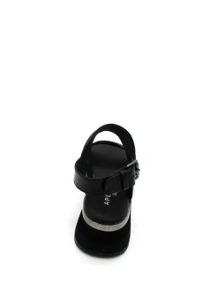 Sandalo pelle donna S2MIDSEA03 Mina Black<Apepazza Outlet