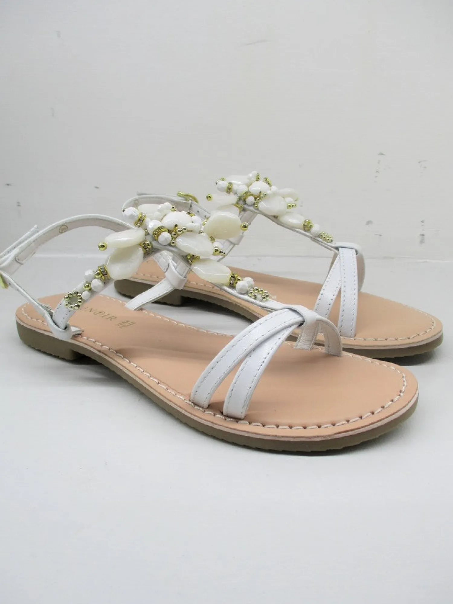 Sandalo pelle donna GH931 bianco<Cafènoir Online