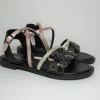 Sandalo pelle donna GD9020 Nero<Cafènoir New