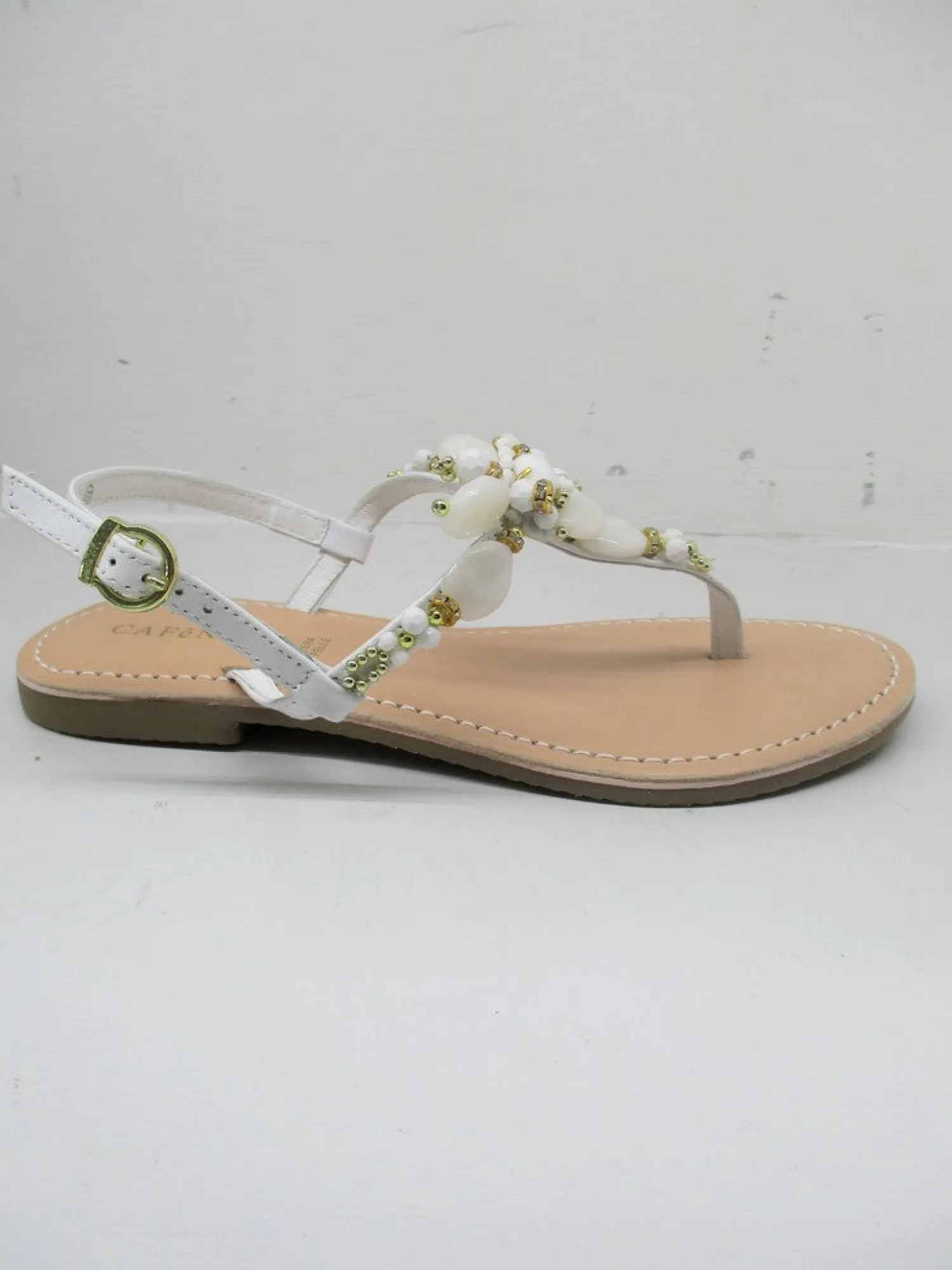 Sandalo pelle donna GH932 bianco<Cafènoir Hot