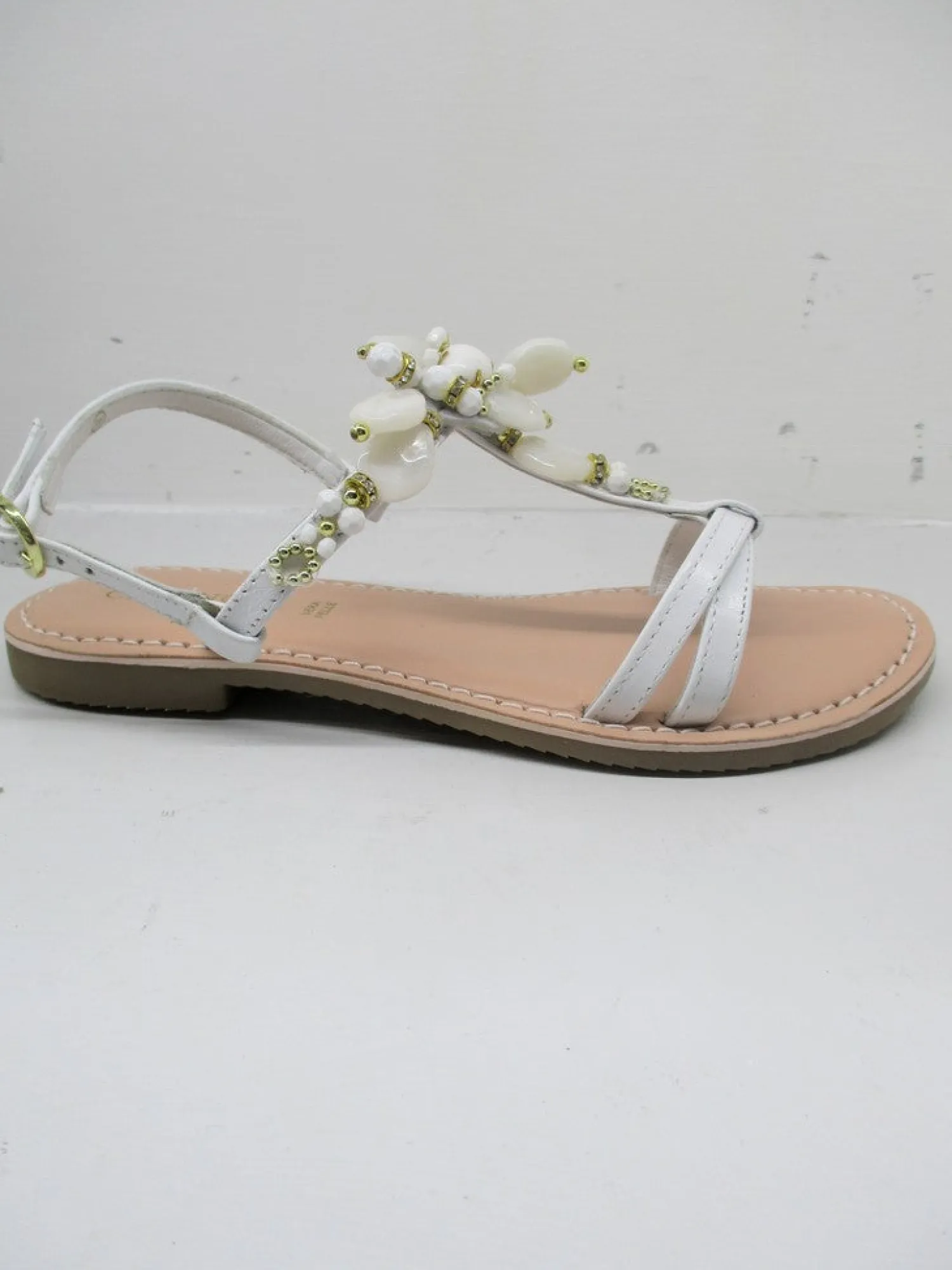 Sandalo pelle donna GH931 bianco<Cafènoir Online
