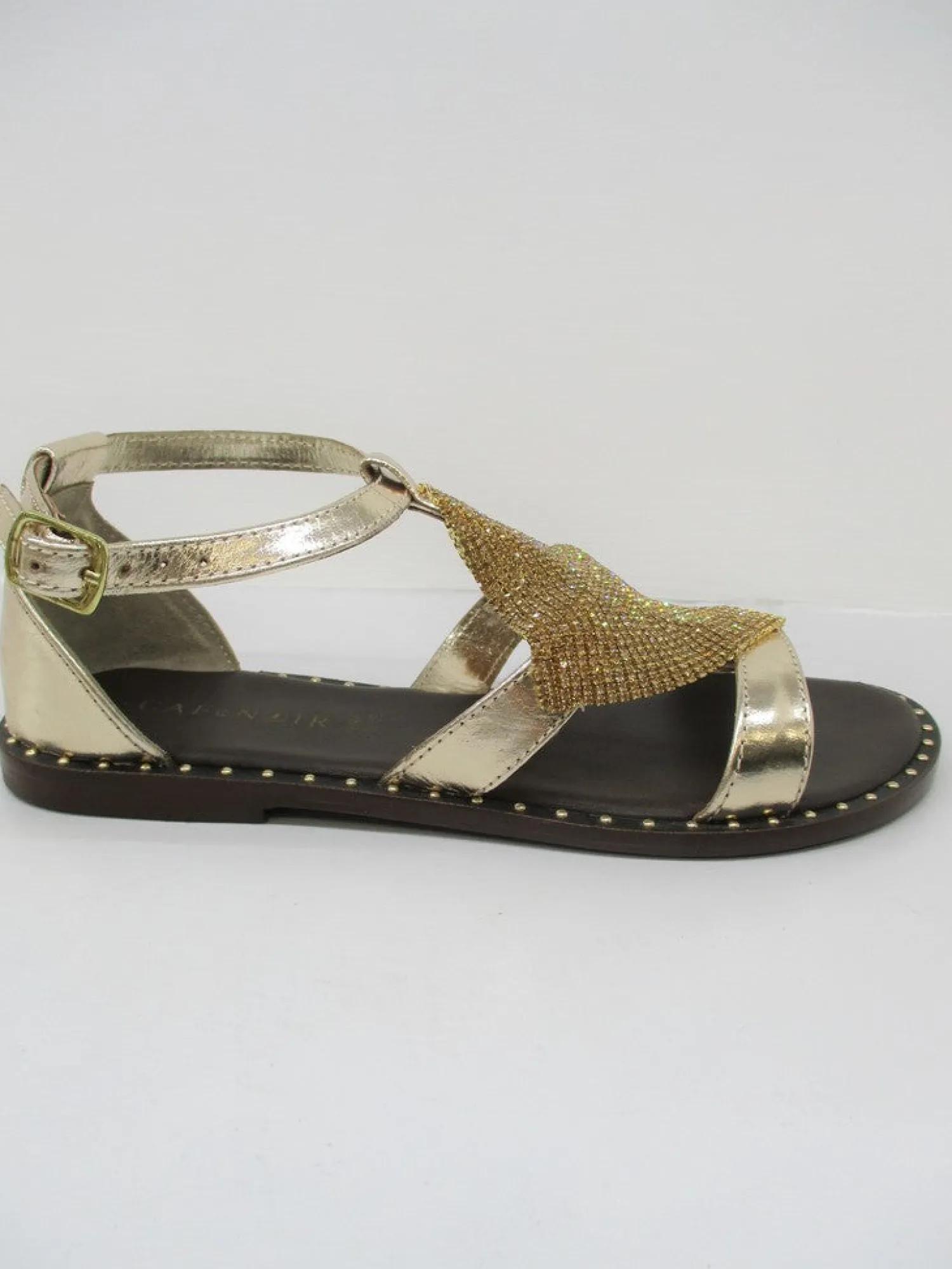 Sandalo pelle donna GB277 platino<Cafènoir Discount