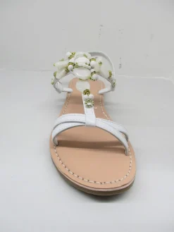 Sandalo pelle donna GH931 bianco<Cafènoir Online