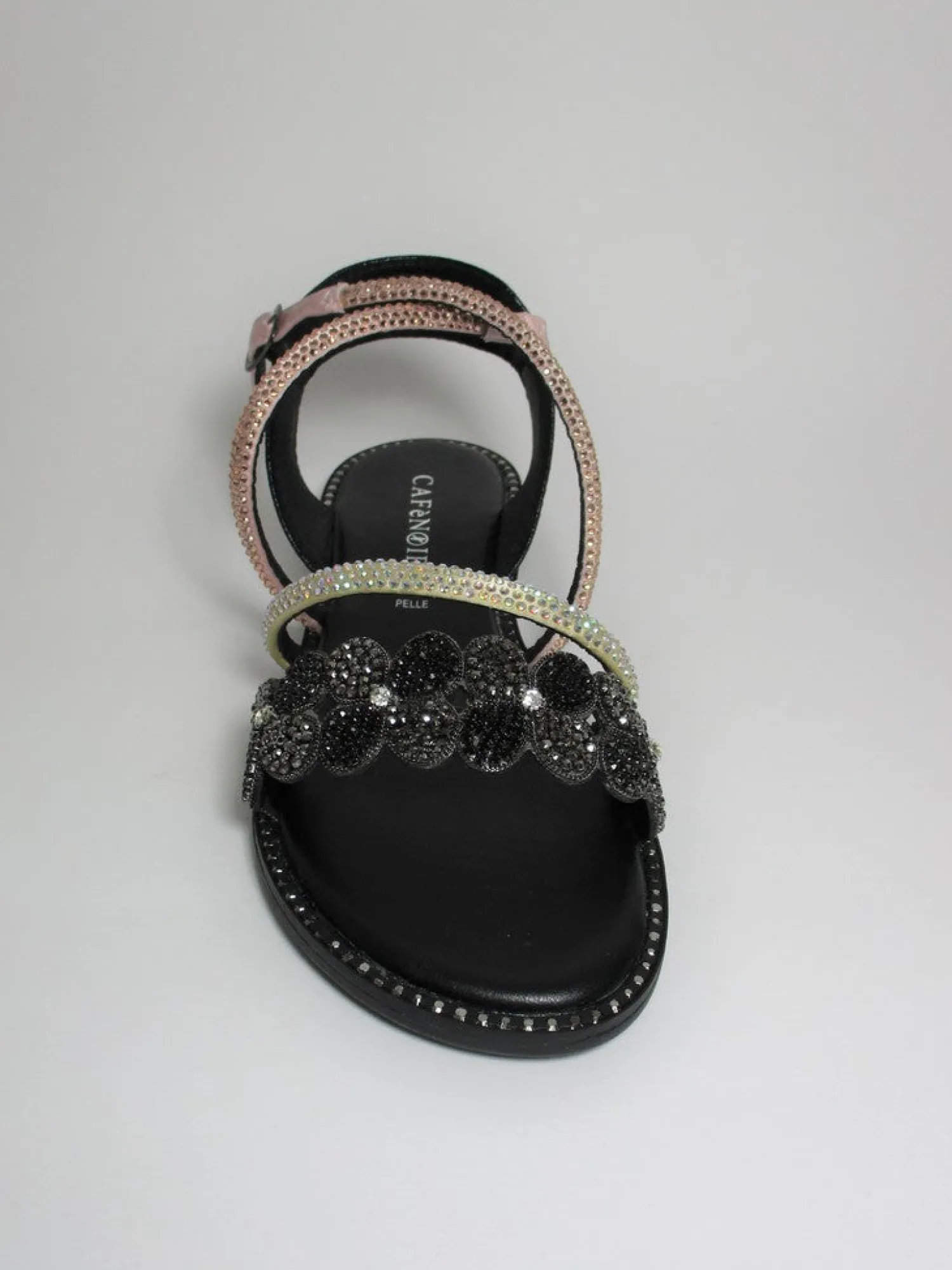 Sandalo pelle donna GD9020 Nero<Cafènoir New