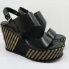 Sandalo pelle donna 1801 nero<Cris Vergrè Online