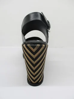 Sandalo pelle donna 1801 nero<Cris Vergrè Online