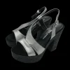 Sandalo pelle donna Laminato wash Acciaio - 2815 -<Gianmarco Sorelli Outlet