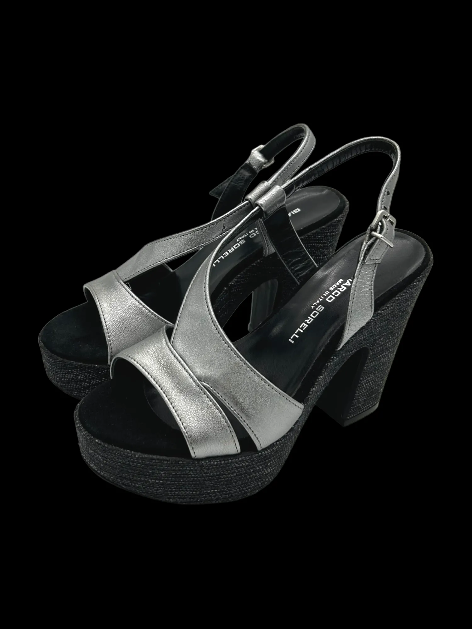 Sandalo pelle donna Laminato wash Acciaio - 2815 -<Gianmarco Sorelli Outlet