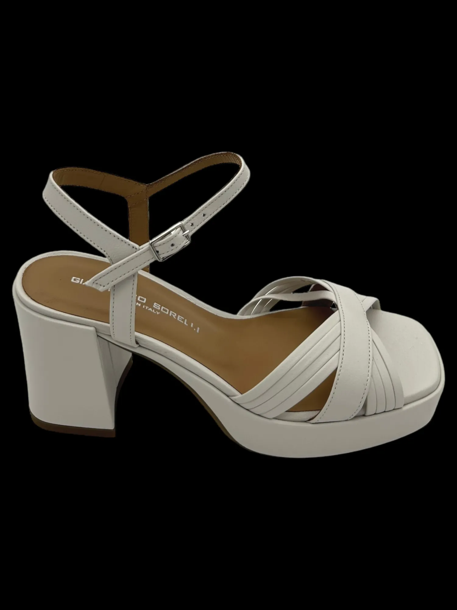 Sandalo pelle donna Livia Mousse Gesso - 2230 -<Gianmarco Sorelli Clearance