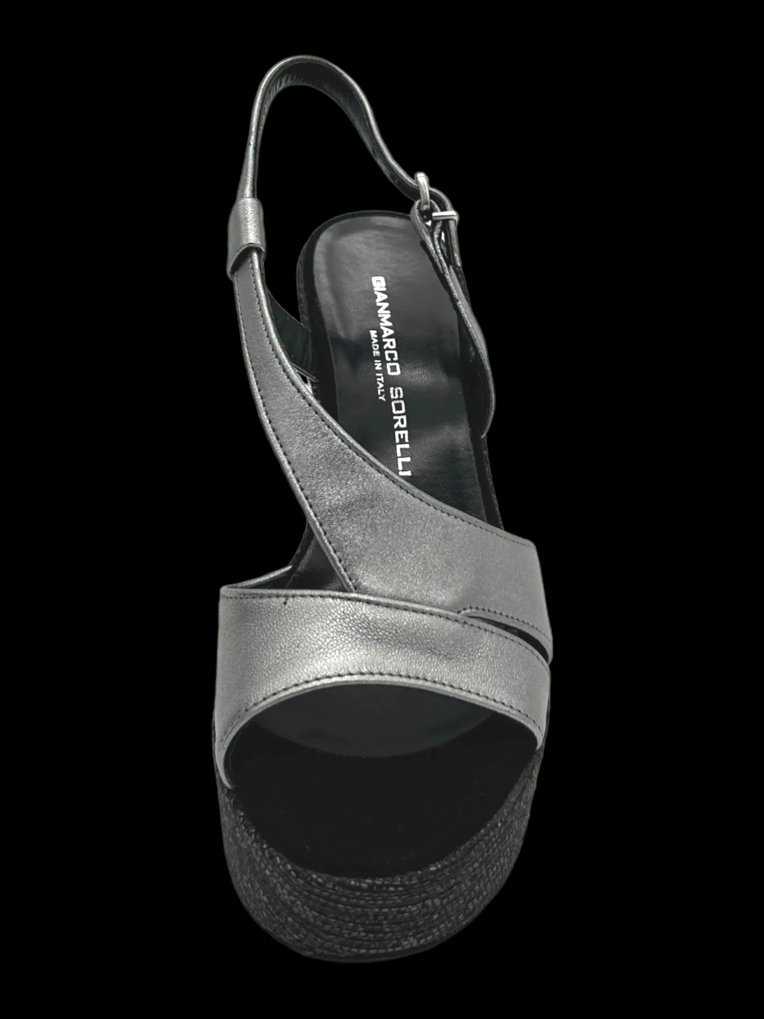 Sandalo pelle donna Laminato wash Acciaio - 2815 -<Gianmarco Sorelli Outlet