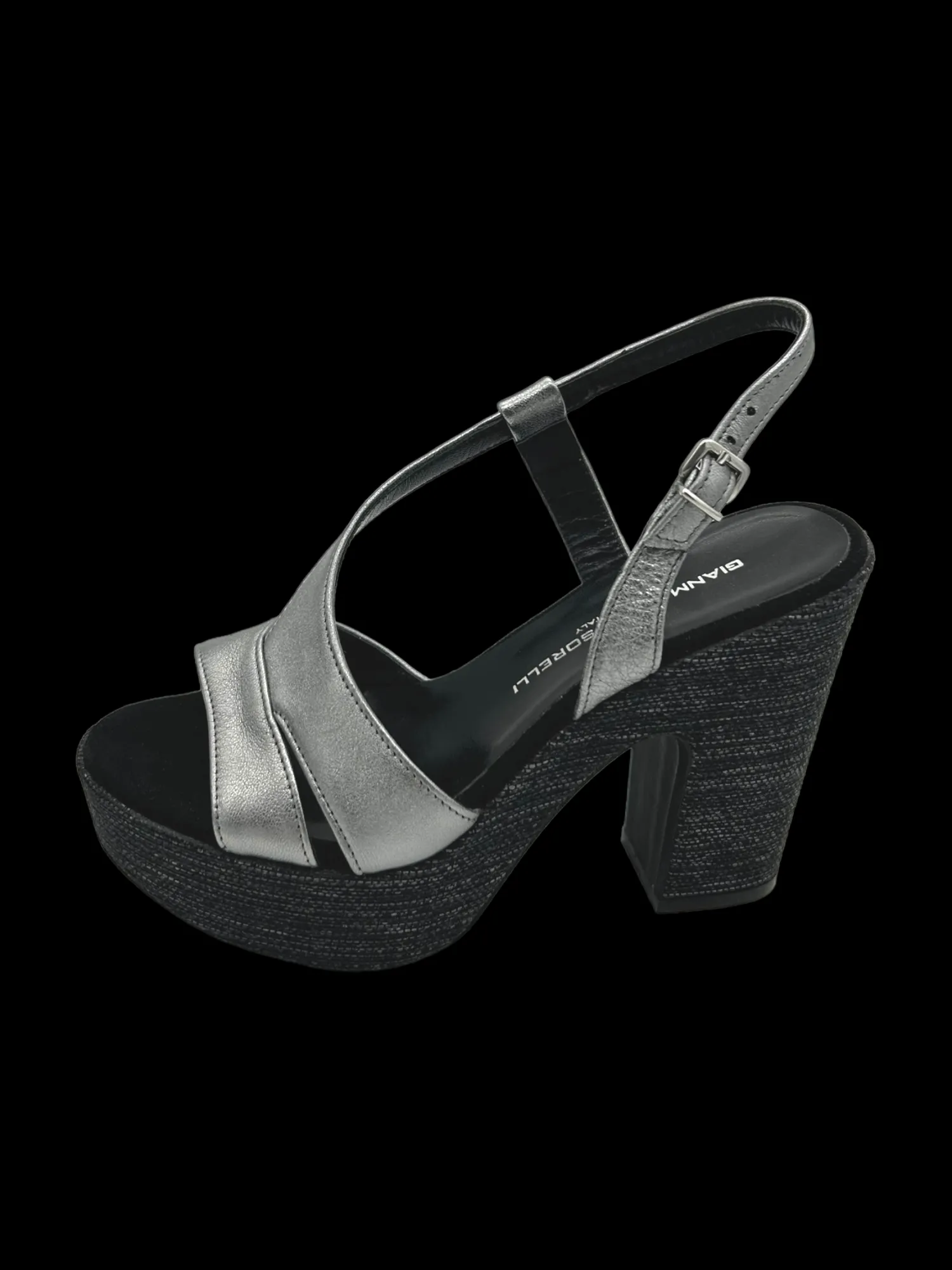 Sandalo pelle donna Laminato wash Acciaio - 2815 -<Gianmarco Sorelli Outlet