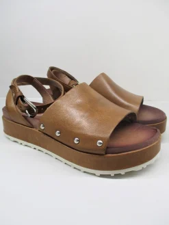 Sandalo pelle donna M06017 cuoio<Mjus Discount