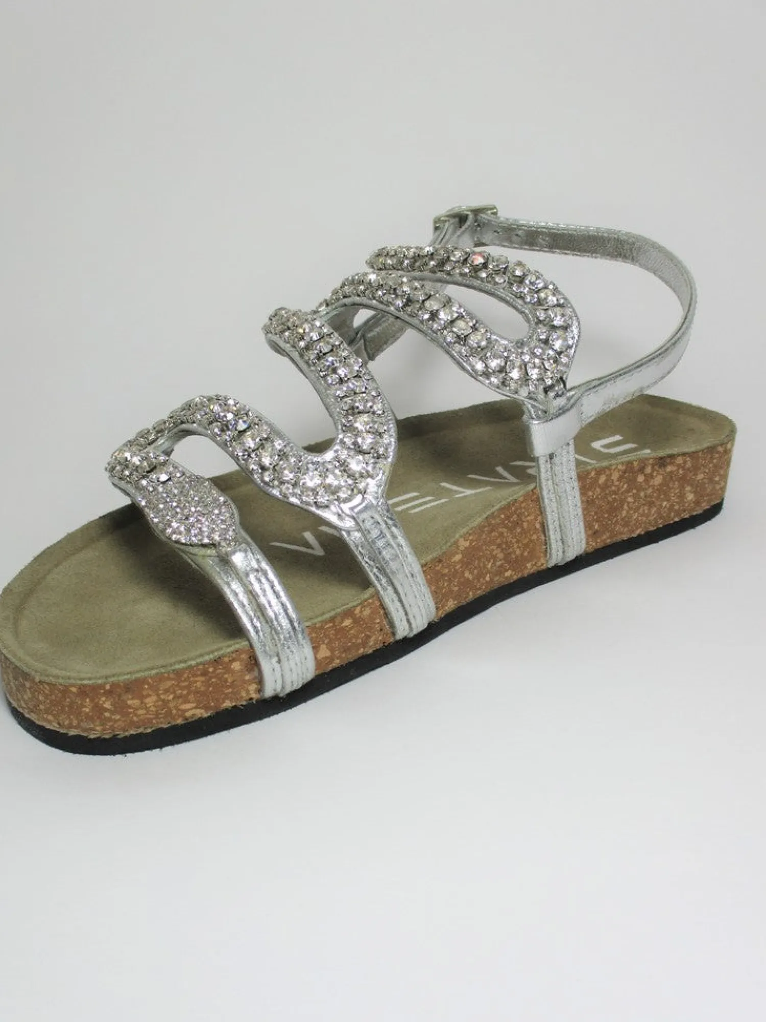 Sandalo pelle donna basso S01 GRIGIO<Strategia Sale