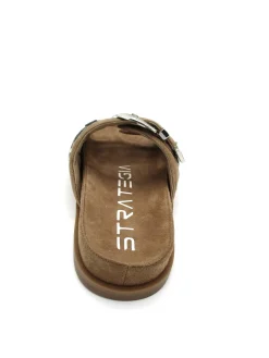 Sandalo pelle donna F42 Cuoio<Strategia New