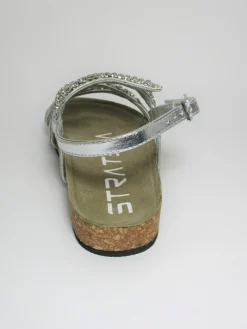 Sandalo pelle donna basso S01 GRIGIO<Strategia Sale