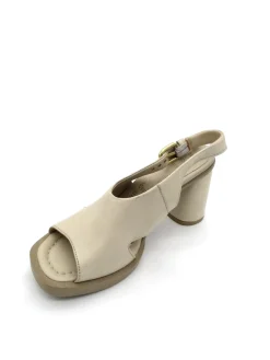 Sandalo pelle tacco donna Cappuccino - T57001 -<Mjus Online