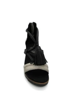 Sandalo pelle zeppa donna Black - T38003 -<Mjus Sale