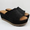 Sandalo zeppa camoscio HF533 nero<Cafènoir Clearance