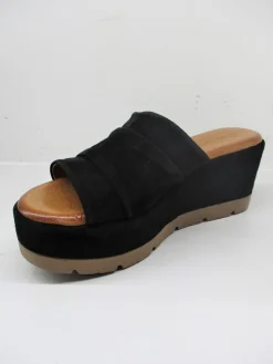 Sandalo zeppa camoscio HF533 nero<Cafènoir Clearance