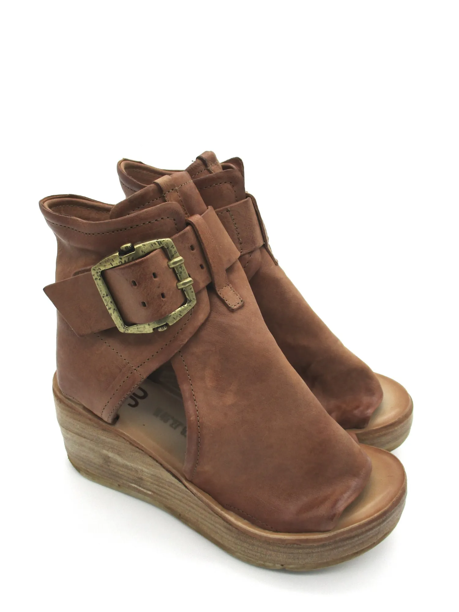 Sandalo zeppa in pelle donna -528036-<AS98 Online