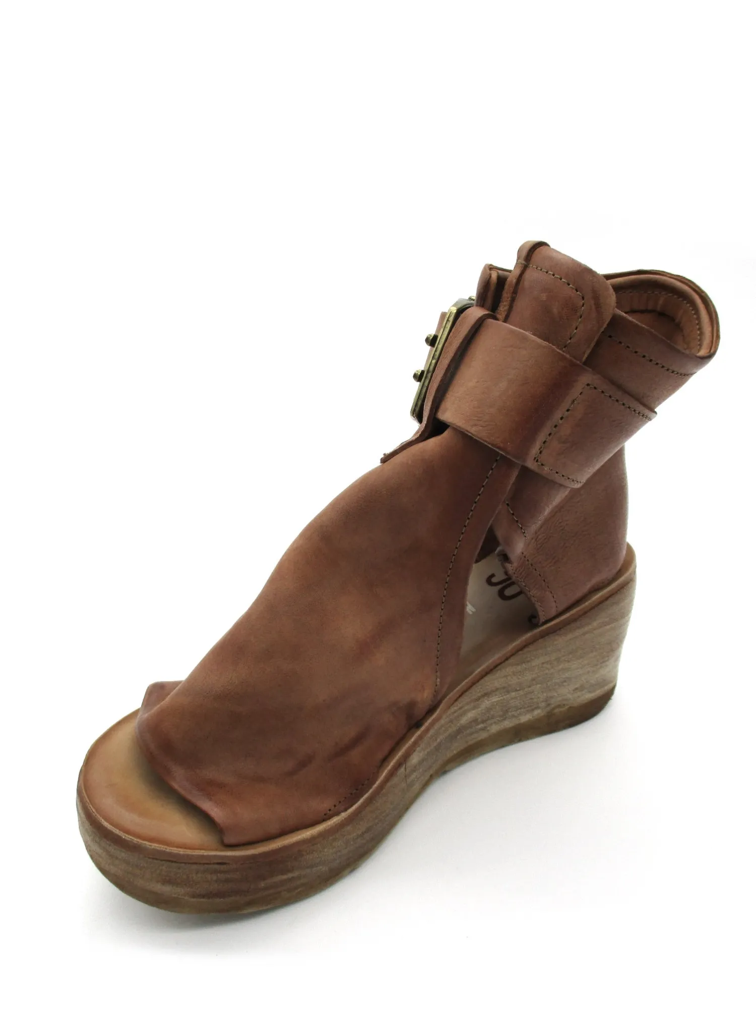 Sandalo zeppa in pelle donna -528036-<AS98 Online
