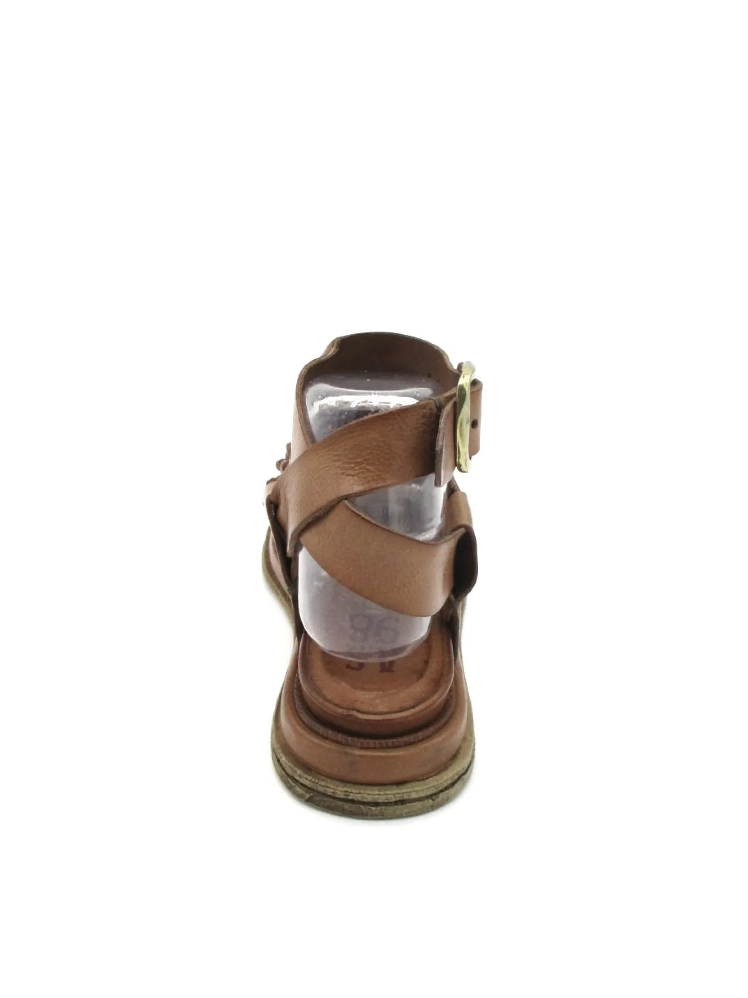 Sandalo zeppa in pelle donna A65003 Camel<AS98 Best