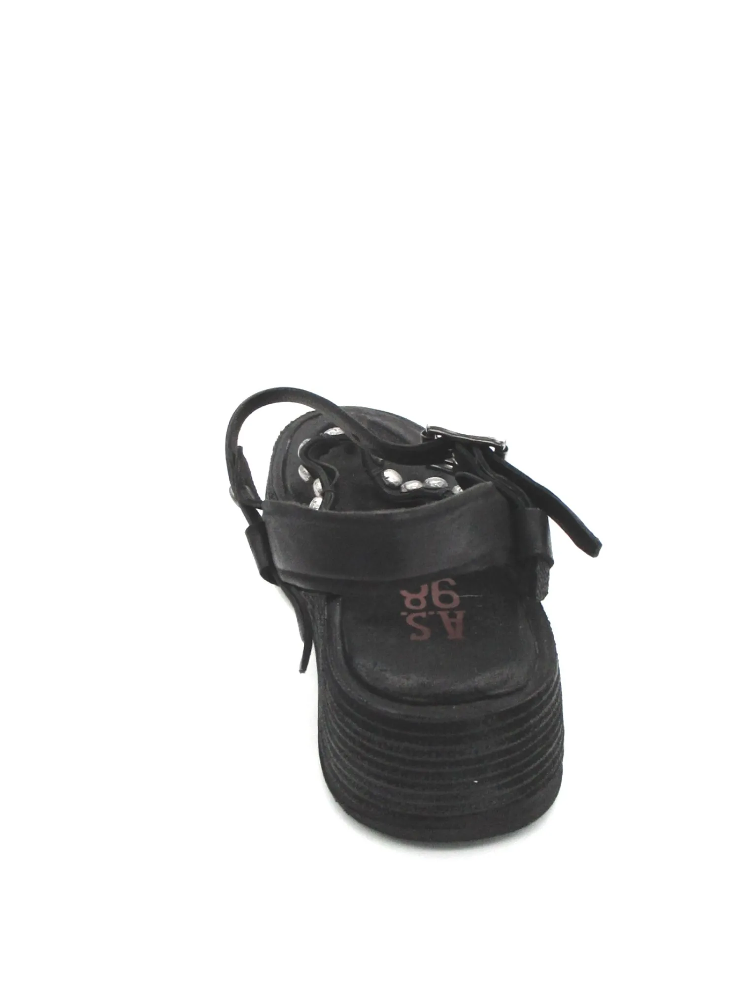 Sandalo zeppa in pelle donna Black - A78002 -<AS98 Best